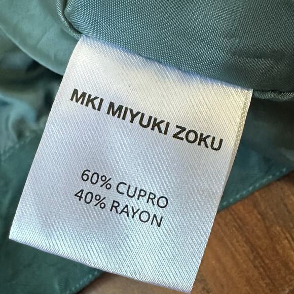 MKI MIYUKI ZOKU Overshirt Jacket Men L Teal Lined Snap Button Shacket Minimalist - Picture 8 of 10